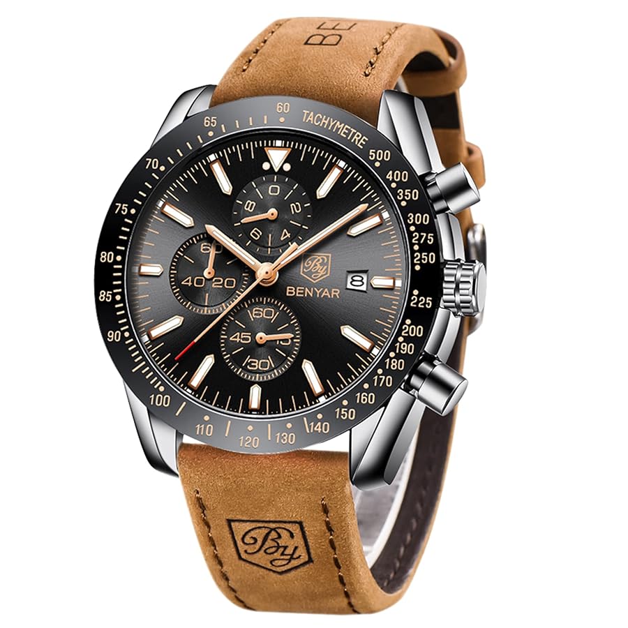 Amazon.com: by BENYAR Mens Watches Analog Quartz Chronograph
